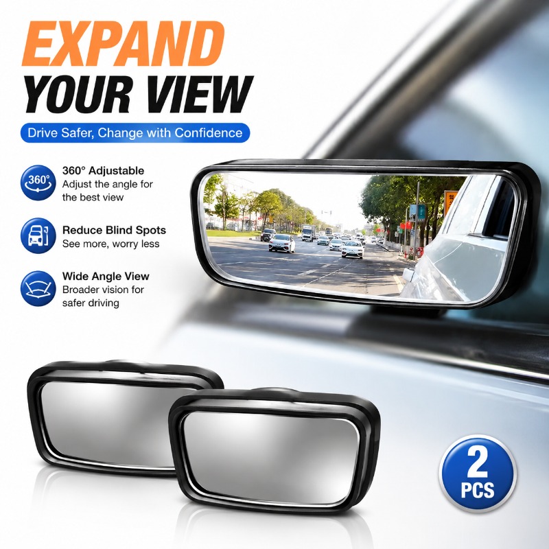 Blind Spot Mirror Wide Angle Convex 2Pcs - 2 Espejos de Punto Ciego Ajustables