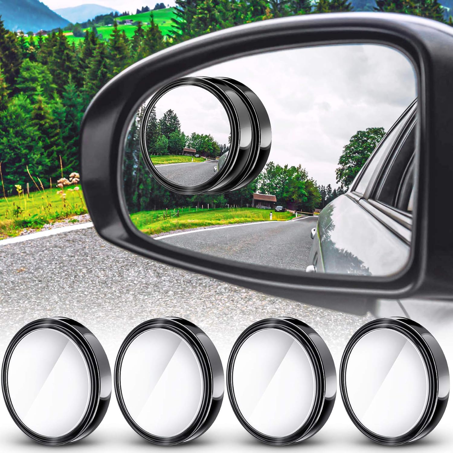 Blind Spot Mirror Wide Angle Convex 2Pcs - Espejo de punto ciego convexo con