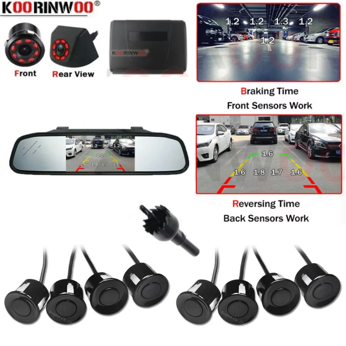 Car Parking Sensor 8 Sensor Front Rear - Koorinwoo Parktronic para coche, detector de