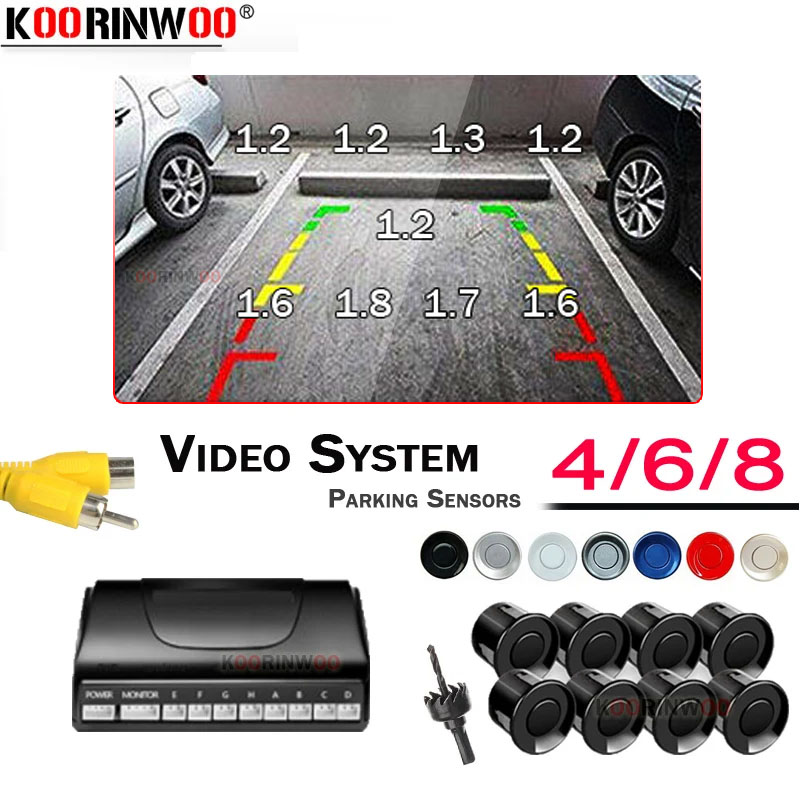 Car Parking Sensor 8 Sensor Front Rear - Koorinwoo-sensores de aparcamiento de vídeo Visible