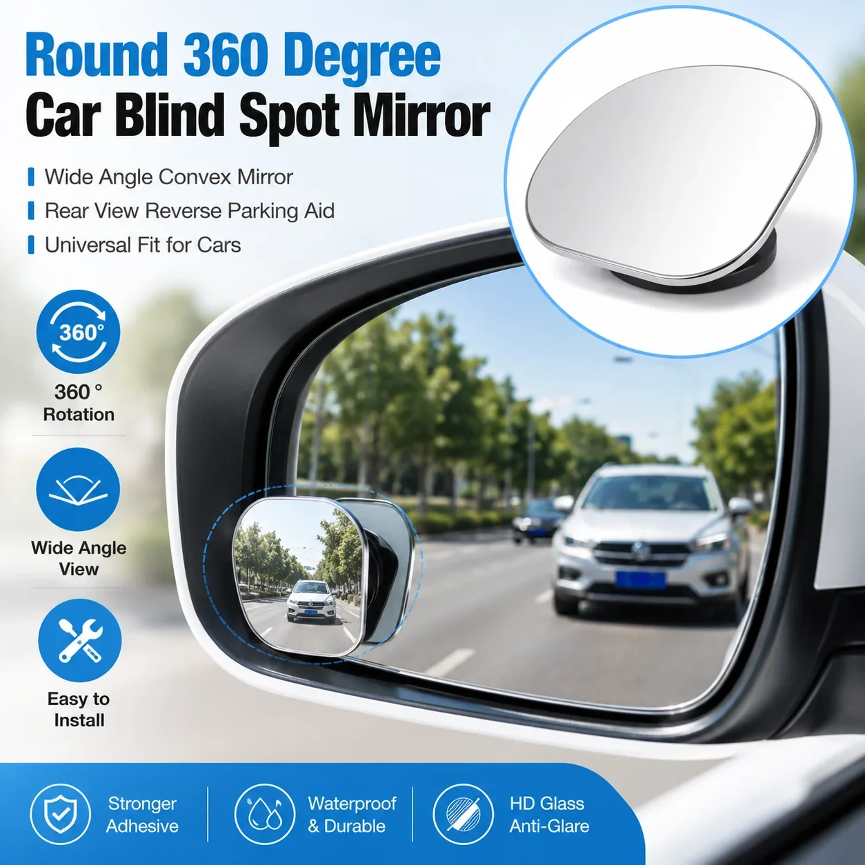 2 Espejos Auxiliares para Punt - Blind Spot Mirror Wide Angle Convex 2Pcs reseña y precio