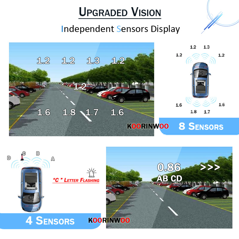 Koorinwoo-Sistema Inteligente  - Car Parking Sensor 8 Sensor Front Rear reseña y precio