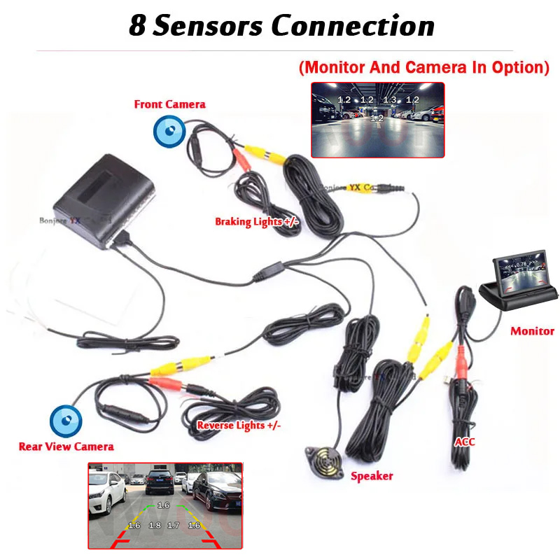 Koorinwoo sensores de aparcami - Car Parking Sensor 8 Sensor Front Rear reseña y precio