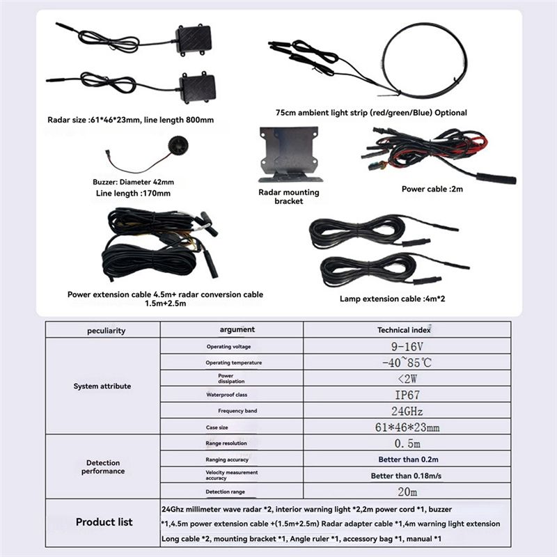 Sistema de Detección de Punto  - Millimeter Wave Radar Blind Spot Warning reseña y precio