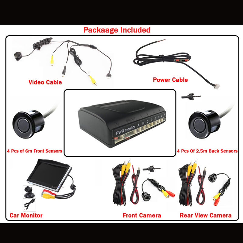 Koorinwoo 360 Bird Parktronic, - Car Parking Sensor 8 Sensor Front Rear reseña y precio
