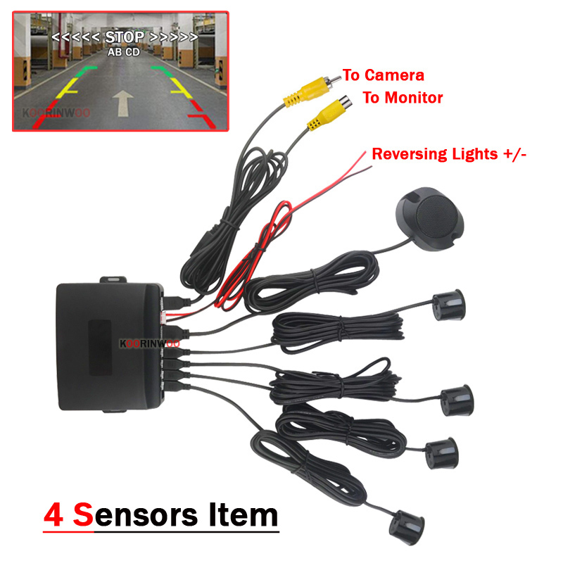 Koorinwoo-sensores de aparcami - Car Parking Sensor 8 Sensor Front Rear reseña y precio
