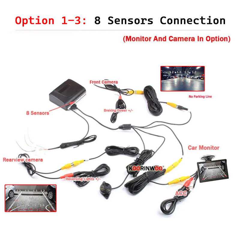 Sistema Inteligente Koorinwoo  - Car Parking Sensor 8 Sensor Front Rear reseña y precio