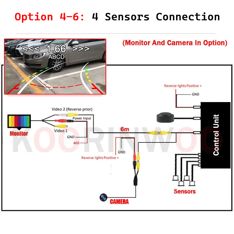 Sistema Inteligente Koorinwoo  - Car Parking Sensor 8 Sensor Front Rear reseña y precio
