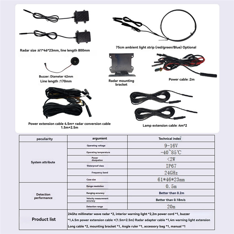 Classy-20M coche Universal 24G - Millimeter Wave Radar Blind Spot Warning reseña y precio